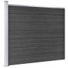 Conjunto painel de cerca 526x146 cm WPC cinzento 3
