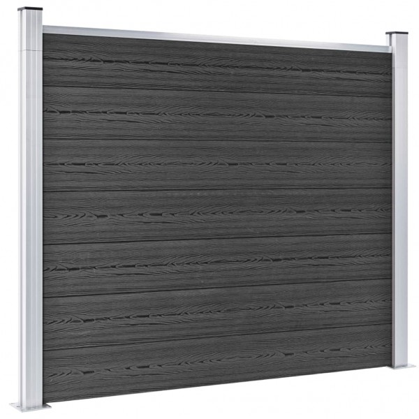 Conjunto painel de cerca 526x146 cm WPC cinzento M 4