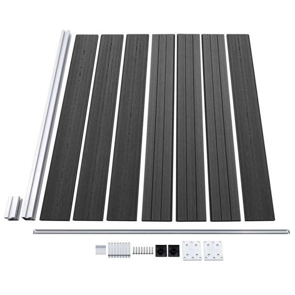 Set de panel de valla WPC gris 699x146 cm M 5