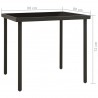 Mesa de comedor jardín vidrio y acero gris antracita 80x80x72cm 4
