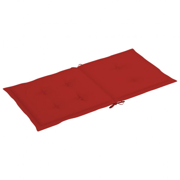 Cojín silla jardín respaldo bajo 6 uds tela Oxford rojo M 3