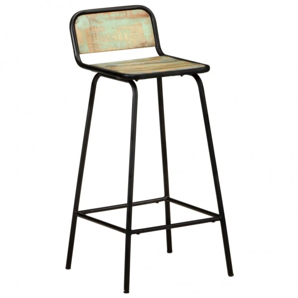 Taburetes de cocina 4 unidades madera maciza reciclada M 2