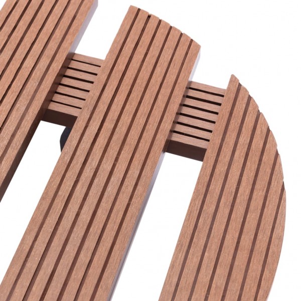 Suportes com rodas para vasos 2 pcs Ø30x7.5 cm WPC castanho M 4