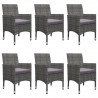 Set de comedor de jardín de 7 piezas gris 5