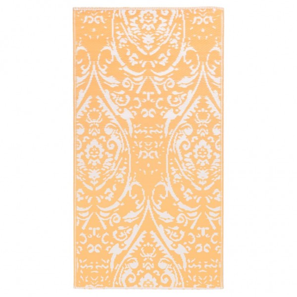 Alfombra de exterior PP naranja y blanco 190x290 cm M 2