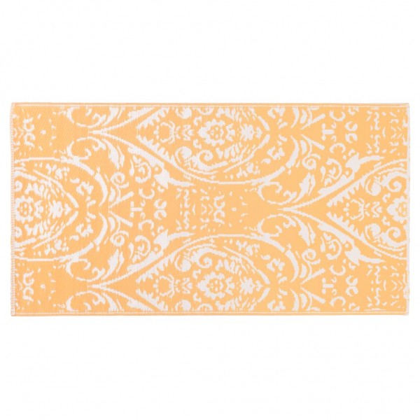 Alfombra de exterior PP naranja y blanco 190x290 cm M 3