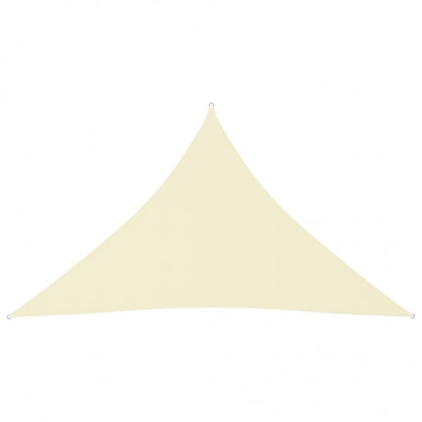 Toldo de vela triangular de tela oxford crema 3.5x3.5x4.9 m D