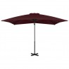 Sombrilla voladiza con palo de aluminio rojo burdeos 250x250 cm 3