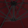 Sombrilla voladiza con poste de acero rojo burdeos 300 cm 2