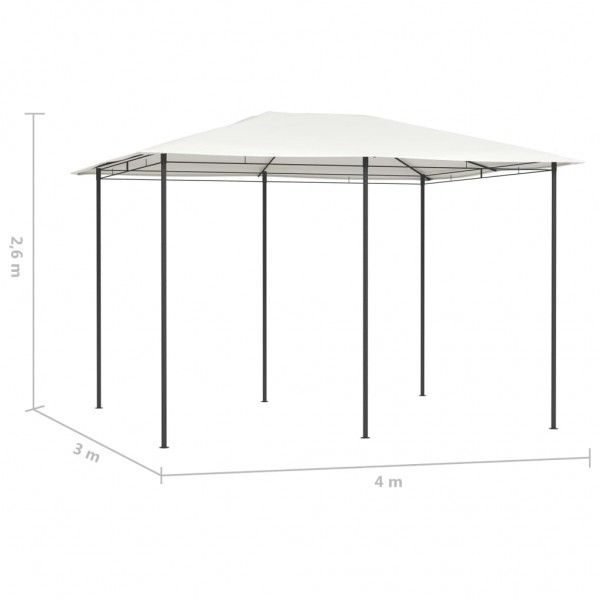 Gazebo 3x4x2.6 m 160 g/m² cor creme M 4