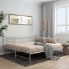Estructura de sofá cama extraíble de metal blanco 90x200 cm 1