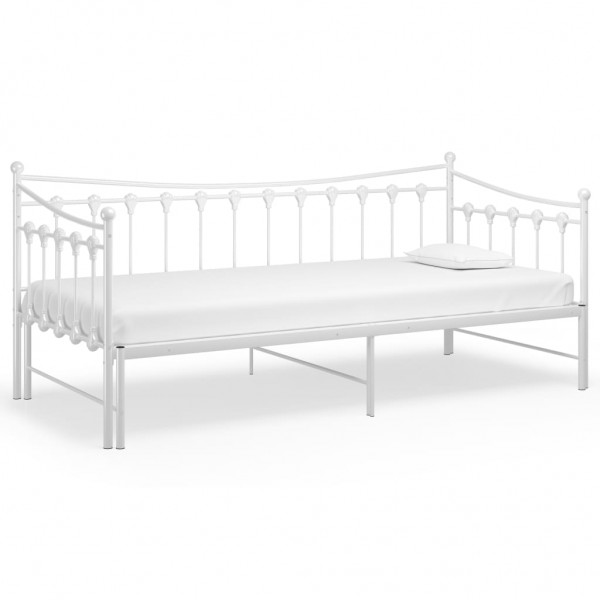 Estructura de sofá cama extraíble de metal blanco 90x200 cm M 3