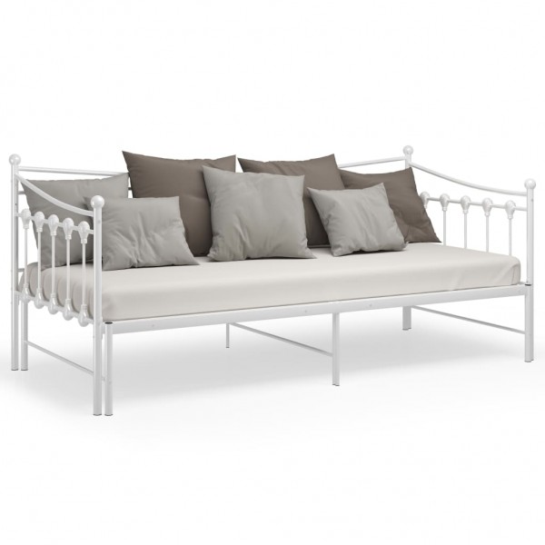 Estructura de sofá cama extraíble de metal blanco 90x200 cm M 4