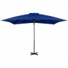 Sombrilla voladiza con poste de aluminio azul celeste 250x250cm 3
