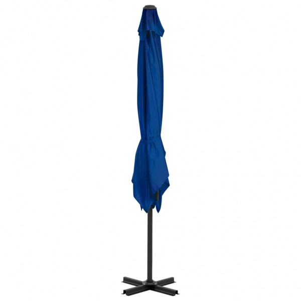 Guarda-sol cantilever com poste alumínio 250x250 cm azul ciano M 4