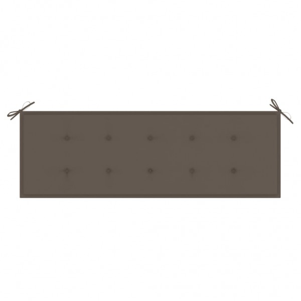 Banco de jardín apilable y cojín madera maciza de teca 159 cm M 5