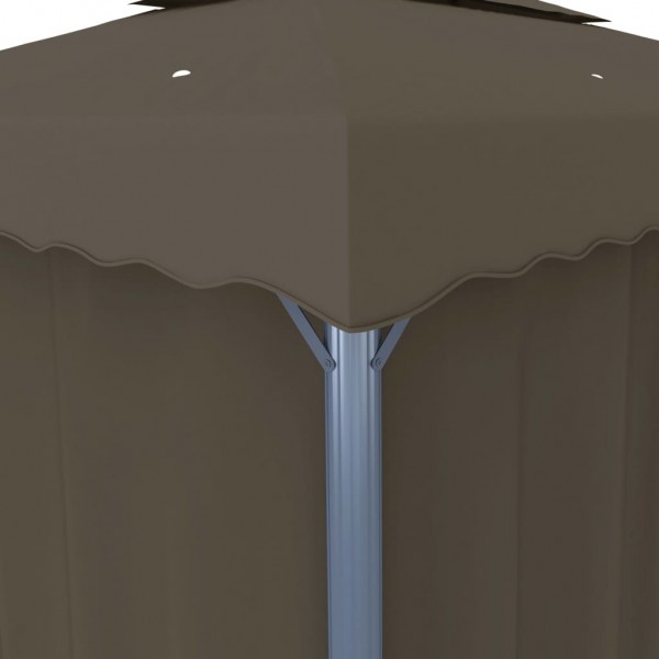 Gazebo com cortina 3x3 m alumínio cinzento-acastanhado M 5