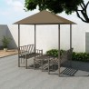 Pérgula jardim c/ mesa/bancos 2.5x1.5x2.4m 180g/m² cinza-acast. 1