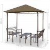 Cenador con mesa y bancos gris taupe 2.5x1.5x2.4 m 180 g/m² 5