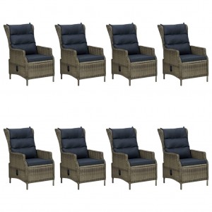 9 pcs conjunto de jantar para jardim castanho H