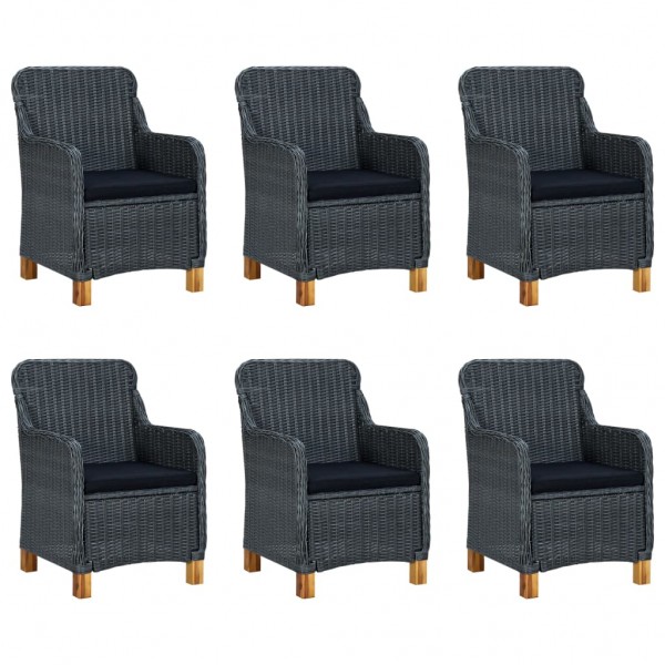 Juego de comedor para jardín de 7 piezas gris oscuro M 2