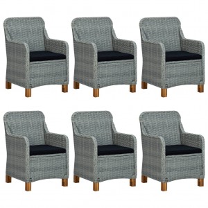 9 pcs conjunto de jantar para jardim cinzento-claro H