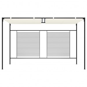 Gazebo com telhado retrátil 3x4x2.3 m 180 g/m² cor creme H