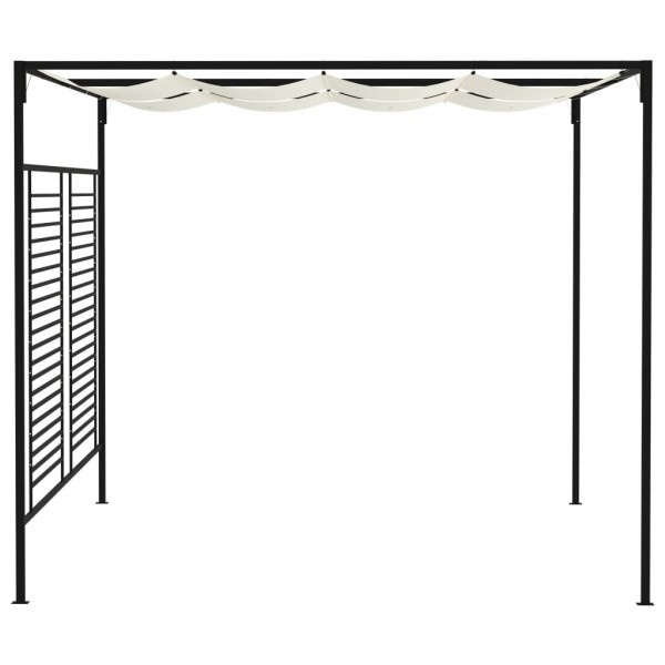 Gazebo com telhado retrátil 3x4x2.3 m 180 g/m² cor creme M 3