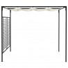 Gazebo com telhado retrátil 3x4x2.3 m 180 g/m² cor creme 3