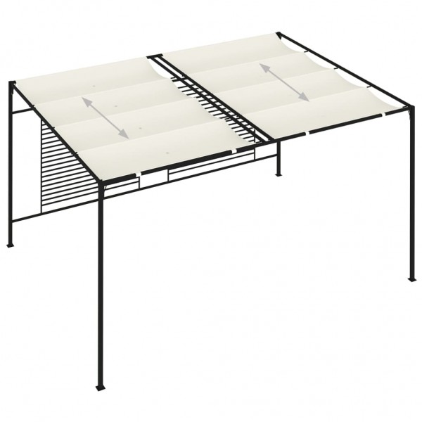 Gazebo com telhado retrátil 3x4x2.3 m 180 g/m² cor creme M 5