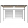 Gazebo c/ telhado retrátil 3x4x2.3 m 180 g/m² cinza-acastanhado 2