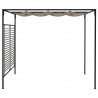 Cenador con techo retráctil gris taupe 3x4x2.3 m 180 g/m² 3