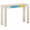 Mesa consola de madera de mango rugosa blanca 115x35x77 cm 1