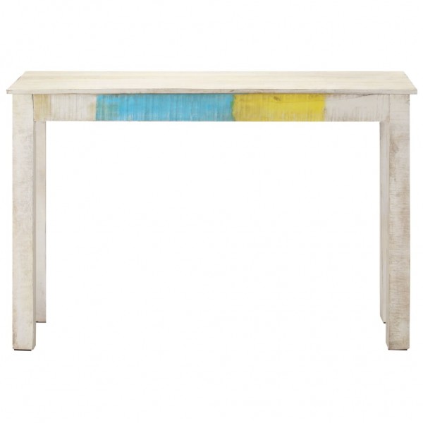 Mesa consola de madera de mango rugosa blanca 115x35x77 cm M 2