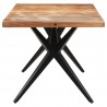 Mesa de comedor de madera maciza de acacia 160x80x76 cm 3