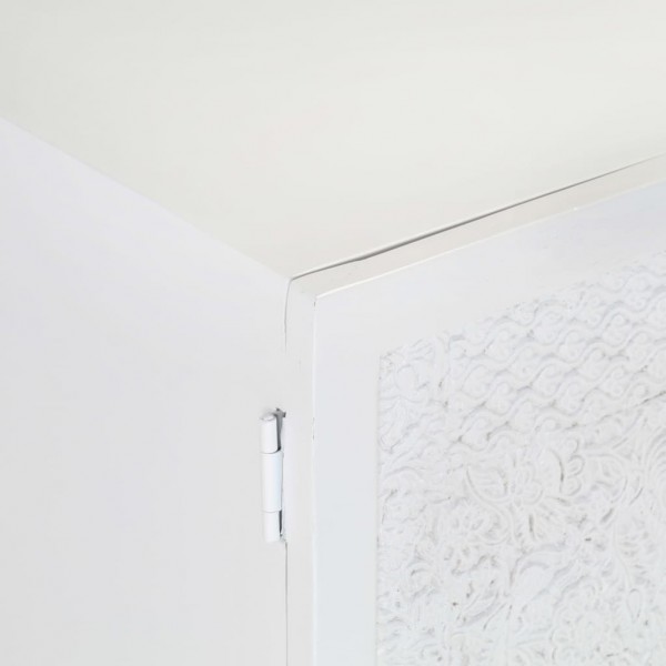 Móvel de TV 115x30x46 cm madeira de mangueira maciça branco M 3