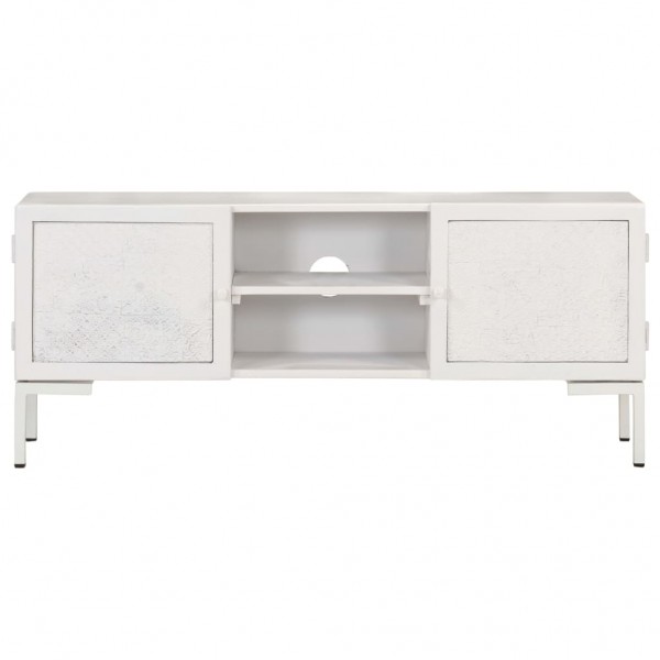 Mueble para TV de madera maciza de mango blanco 115x30x46 cm M 5