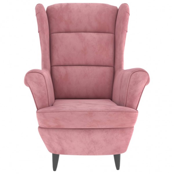 Sillón de terciopelo rosa M 3