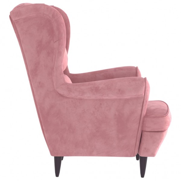 Sillón de terciopelo rosa M 4
