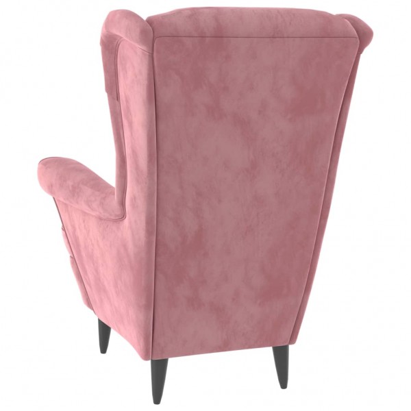 Sillón de terciopelo rosa M 5