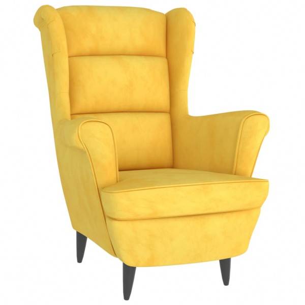 Sillón de terciopelo amarillo mostaza M 2