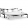 Estructura de sofá cama extraíble de metal negro 90x200 cm 2