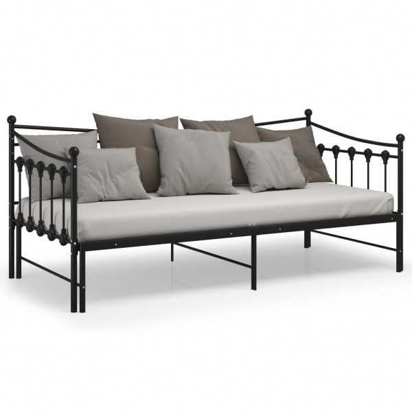Estructura de sofá cama extraíble de metal negro 90x200 cm M 4