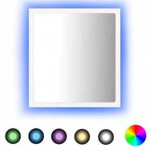 Espejo de baño LED acrílico blanco 40x8.5x37 cm H