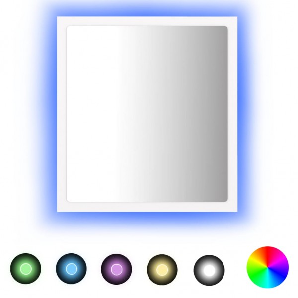 Espelho de casa de banho com LED 40x8.5x37 cm acrílico branco M 2