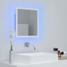Espejo de baño LED acrílico blanco 40x8.5x37 cm 4