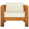 Muebles de jardín 8 pzas cojines blanco crema madera de acacia 5