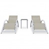 Espreguiçadeiras com mesa 2 pcs alumínio cor creme 2