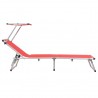 Tumbonas plegables con techo 2 uds aluminio y textilene rojo 4