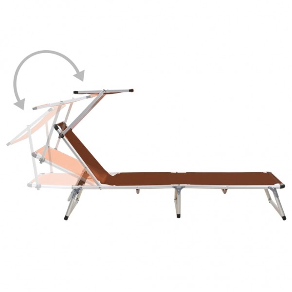 Espreguiçadeiras dobráveis 2 pcs alumínio/textilene castanho M 5